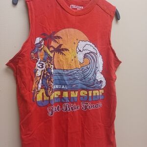 Boys teens red graphics muscle tee